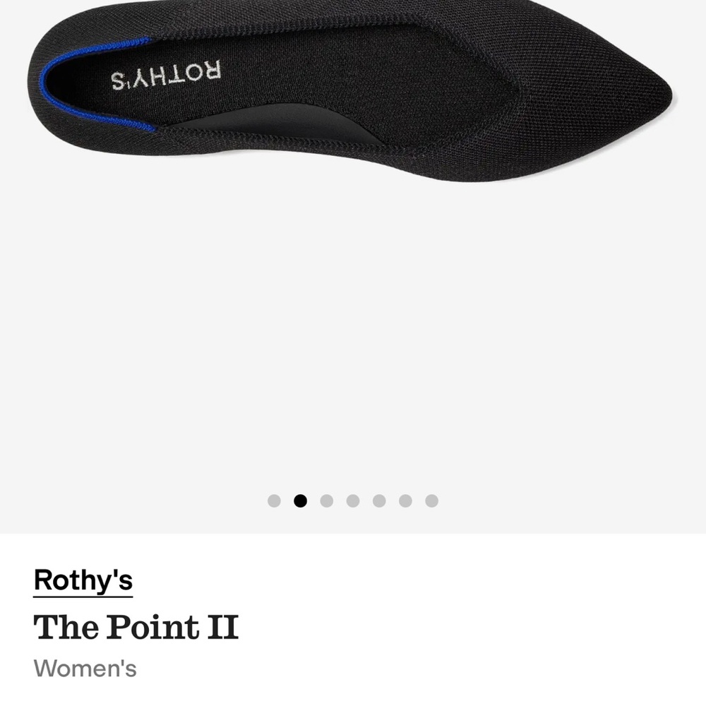 Rothy's Elegant Black Flats with Vibrant Blue Accent - Picture 5 of 6